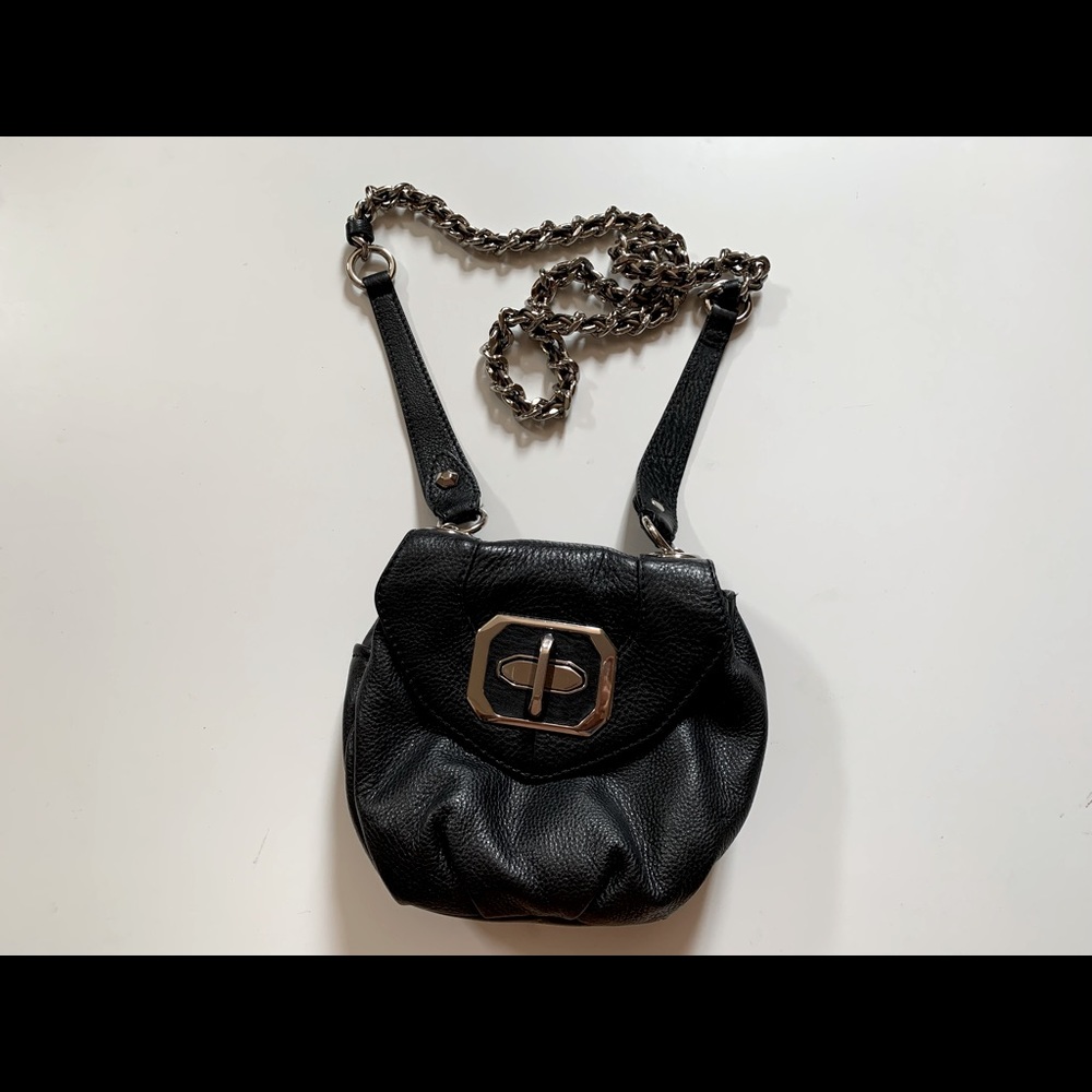 Auth OR by Oroton black leather crossbody bag
